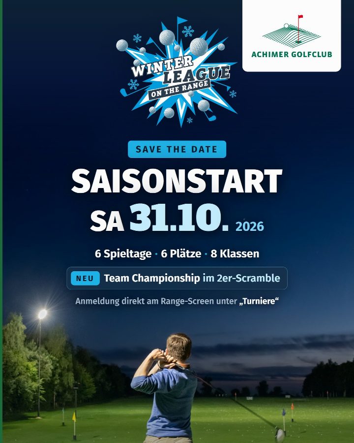Der Sommer ist vorbei – die Saison nicht. ❄️⛳ Save the Date: Am Samstag, 31.10., startet die ON THE RANGE Winter League…