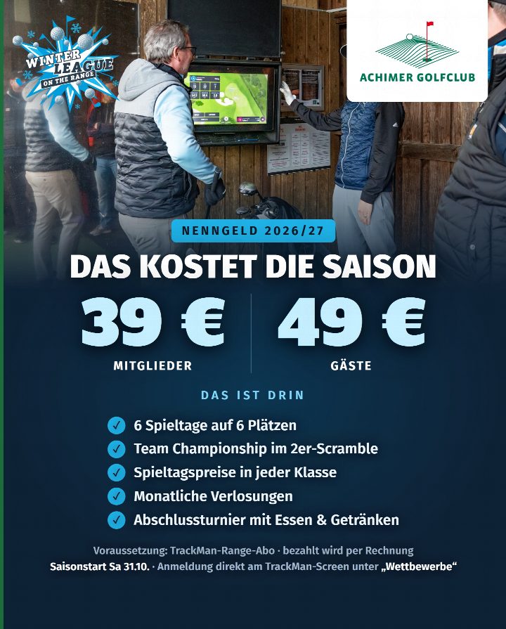 Was kostet die Winter League? 💶 39 € für Mitglieder, 49 € für Gäste – für die ganze Saison. Drin ist: ✅ 6 Spieltage auf…